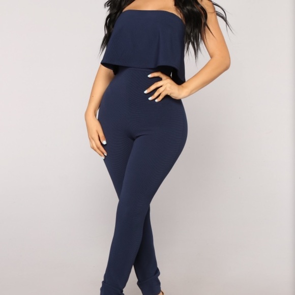 blue jumpsuit outfit